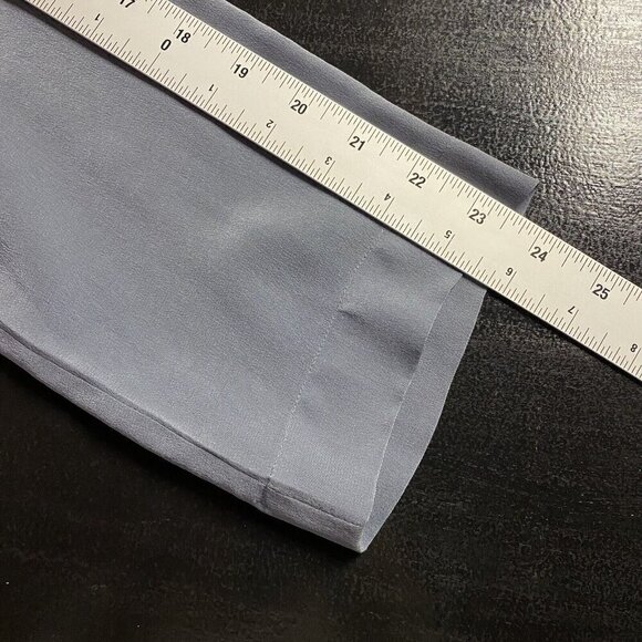 Eileen Fisher Blouse Women Small 100% Silk Crepe de Chine Drape Front Boxy Shirt - Picture 14 of 15